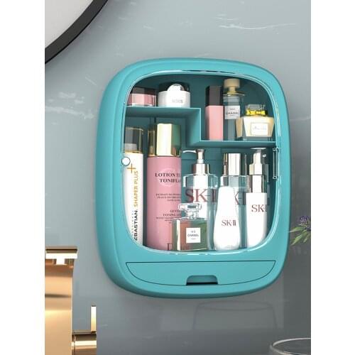 Wall mounted make-up cabinet make-up box make-up box bathroom drawer ABS transparent dustproof make-up box