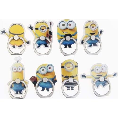 2020 New Arrival 1 Piece Universal Phone Holder Cartoon Little Yellow Man Phone Ring Holder Cell Phone Stand Finger Ring Holder