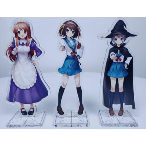 Hot Cartoon Anime Suzumiya Haruhi No Yuuutsu Printed Acrylic Stand Figure Cosplay Accessories Decor Women Men Gift