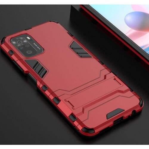 Shockproof Case For Xiaomi Redmi 10 Note10 Pro 5G Silicone + PC Hybrid Hard Armor Style Stand Cover For Redmi Note 10S 2021