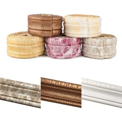 3D Self-Adhesive Foam Baseboard Wall Sticker Embossed Waistline TV Background Wall Border Floor Corner Line Skirting Stickers
