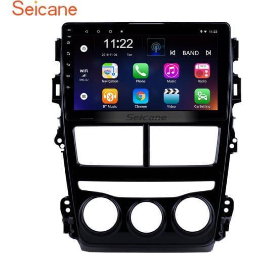 Seicane 9 Inch 2din Android 8.1 Car GPS Unit Player for 2018 Toyota Yaris Vios Auto Air Conditioner With Radio 8-Core RDS