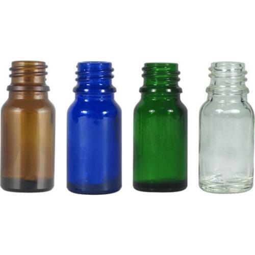 10ml 50pcs blue/clear/green/brown glass bottle for essential oil liquid serum complex recovery skin care cosmetic packing