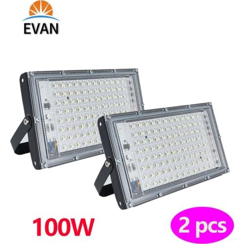 2pcs/lot 100W LED Floodlight AC 220V Outdoor Street Lamp Spotlight IP65 Waterproof Wall Lamp Landscape Garden Square Floodlights