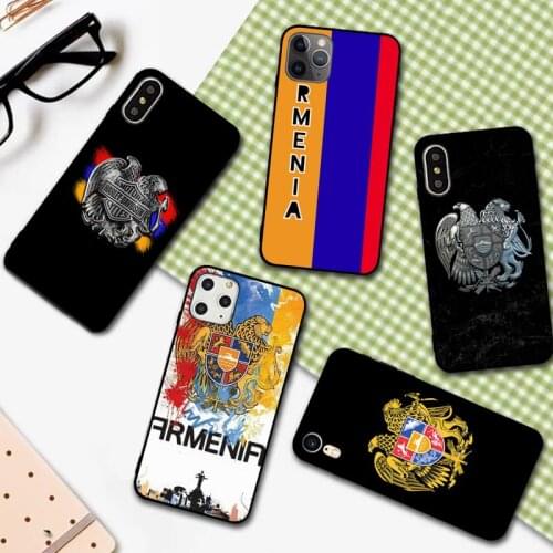 YNDFCNB Armenia Albania Russia flag Emblem Phone Case for iPhone 11 12 pro XS MAX 8 7 6 6S Plus X 5S SE 2020 XR cover