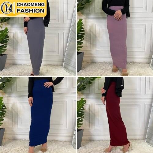 Faldas Largas Mujer Moda High Waist Pencil Long Skirt Musulm For Women Maxi Vestidos Jupe Longue Femme Elegant Modest Clothing