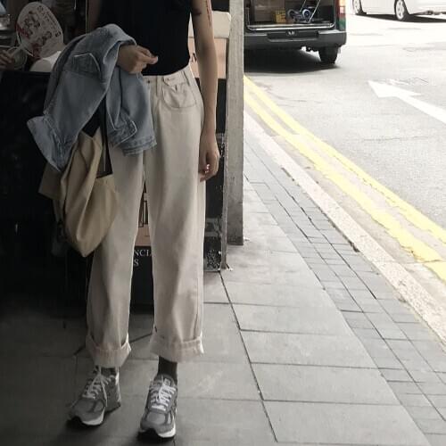 Pencil Streetwear Autumn 2021 Korean Spring Denim Pants Vintage Plus Size Stretch Elastic Women High Waist Jeans Denim Trousers