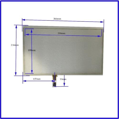 ZhiYuSun 364mm*216mm 15.4inch 5 lins Touch Screen glass touchsensor 364*216 touchglass digitizer GLASS Good Industrial use