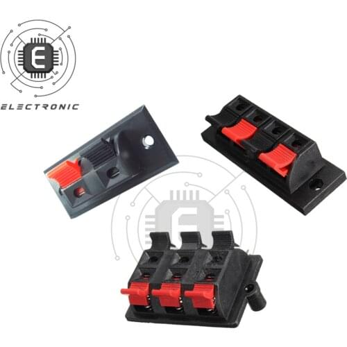 1PCS 2 Way/4 Way/6 Way Positions AMP Stereo Speaker Terminal Strip Push-Pull Release Connector Plug Socket Clip