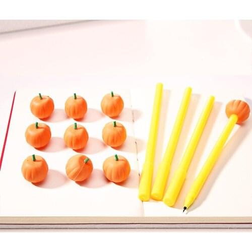 1 pcs Halloween Pumpkin Pen Creative Student Stationery Silica Gel Neutral Signature Pen
