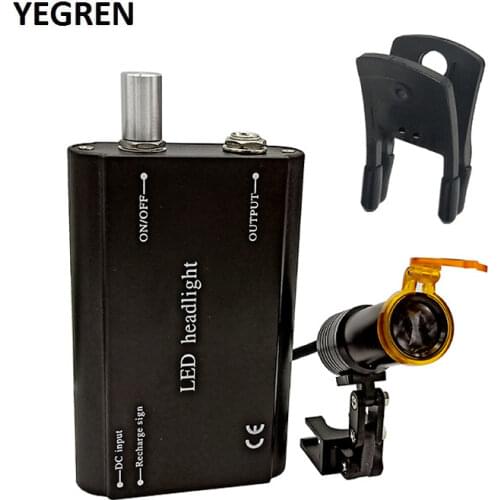 5W LED Surgery Headlight LED Medical Spotlight with Yellow Filter Universal Eyeglass Clip for ENT Examination Lamp