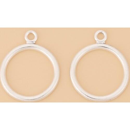 50pcs/Lot Silver Plated Open Circle Round Charms Pendants for Necklace Earring Jewelry Making Accessories