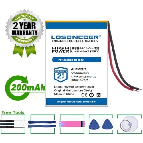 LOSONCOER Battery NEW 200mAh AHB392128 Battery For Jabra/a BT3030 Bluetooth Headset Log Itech Wireless Headset AHB392128
