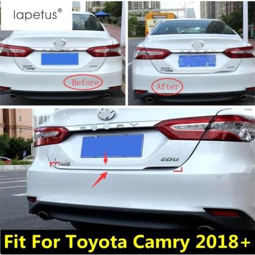 Lapetus Accessories Fit For Toyota Camry 2018 - 2021 Rear Trunk Lid Cover Tailgate Trim Door Handle Molding Boot Garnish Bezel