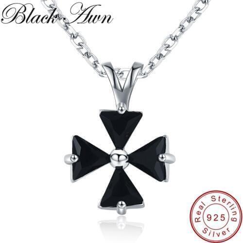 [BLACK AWN] 925 Sterling Silver Jewelry Necklace for Women Female Bijoux Windmill Necklaces Pendants Girl Gift K017