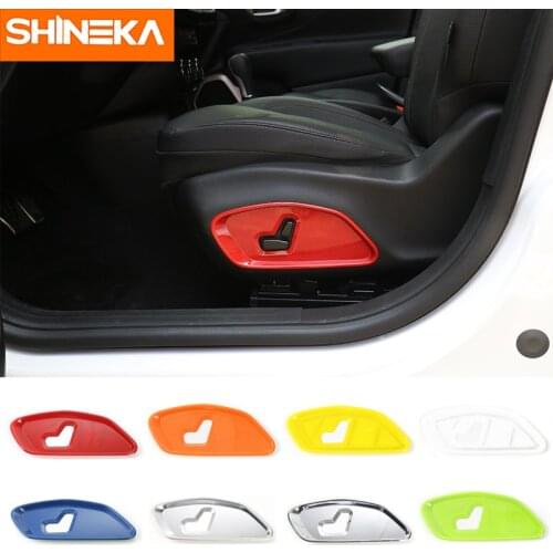 SHINEKA Car Interior Seat Adjustment Decorative Cover Trim Stikers Fit for Jeep Renegade 2015+ Car Accessories