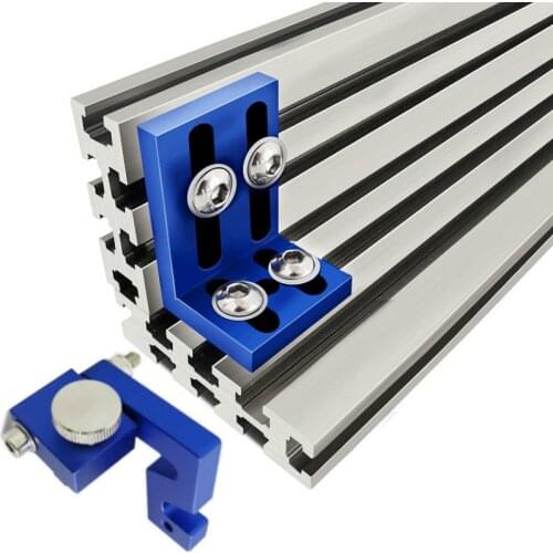 Woodworking Profile Fence System and Connecter Base Track Sliding Bracket Fence Stopper for Carpentry Circular Saw Table Benches
