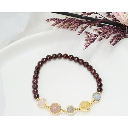 Garnet Handmade Women Fashion Five Elements Stone Natural Stone Bracelet Jewelry