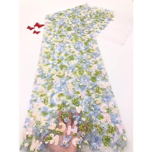 Graceful French tulle embroidery lace fabric with full sequin J-109889 African net lace fabric