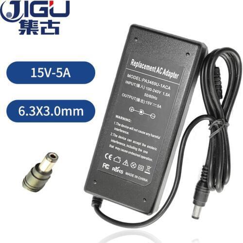 JIGU 15V 5A 6.3*3.0MM 75W Replacement AC Adapter For Toshiba PA3201U-1ACA PA3083U-1ACA PA3283U-1ACA PA2301U-1ACA