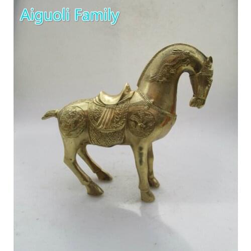 Collectible Home Decorated Crafts !!! Chinese Brass Carved Big Dragon Horse Statue/Home Fengshui Metal Horse Sculpture