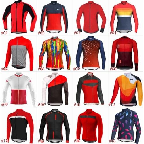 Red Long Cycling Jacket Bicycle Jersey MTB Bike Clothing Sports Shirt Team Pro Motocross Mountain Off Road Tight Top Cycle Color