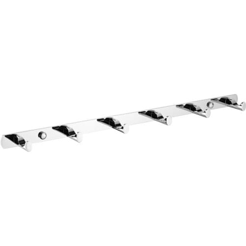 Stainless Steel Hooks Bathroom Accessories Heavy Duty Towel Coat Holder Wall Mount Clothes Hanger Round Robe Hook 6 Hooks