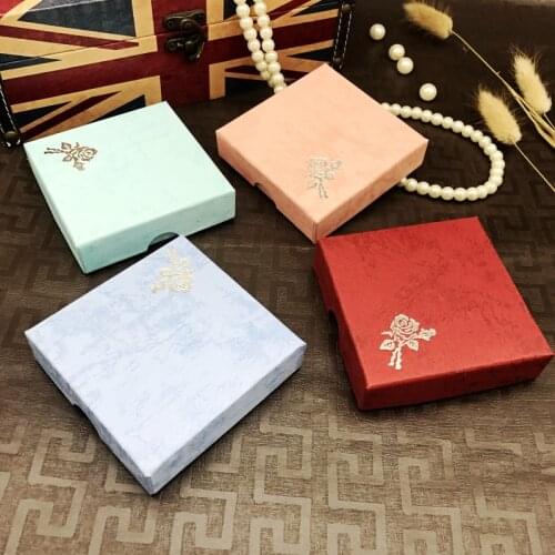 Square Jewelry Packaging Box Bracelet Necklace Cardboard Gift Box Organizer Cases Women Jewelry Storage Container Box