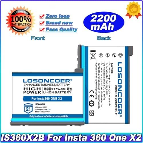 LOSONCOER New Battery 2200mAh IS360X2B Battery For Insta 360 One X2 Battery Insta360 One X2
