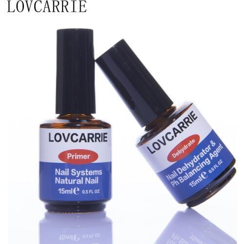 LOVCARRIE 2 PCS/Lot Acid Free UV Gel Primer Nail Prep Dehydrator Protein Bond 15ml/0.5oz Acrylic Nails Base Coat for Gel Polish