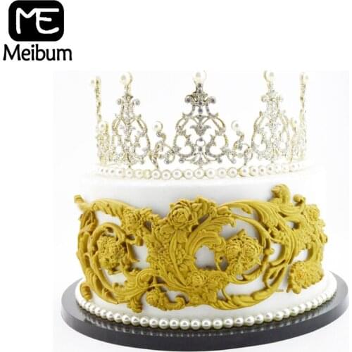 Meibum Vine Flower Pattern Paste Sugar Craft Fondant Cake Mold Wedding Pastry Petal Border Decorate Chocolate Candy Mould Baking