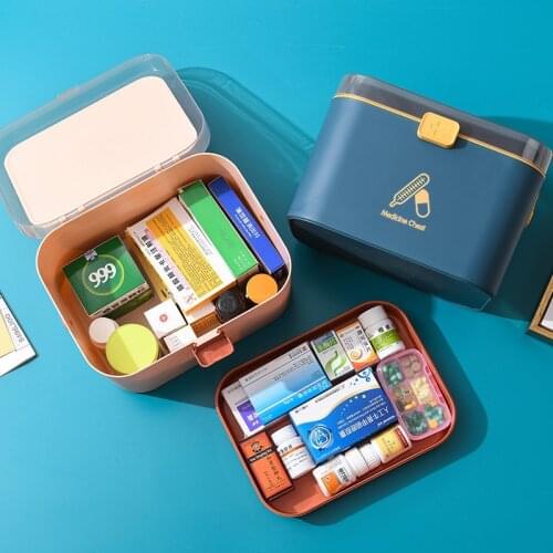 Storage of first aid kit Family children full set of storage box Small storage box Storage of large medicine kit Home desktop