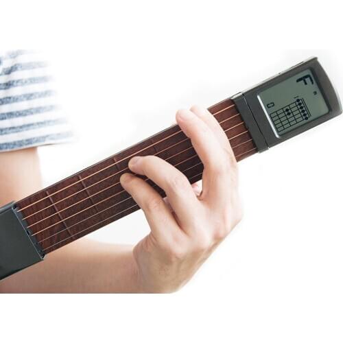 2021 NEW Pocket Guitar Wood+Plastic Portable With Screen Display Finger Exerciser Train Practice Tool For Beginners