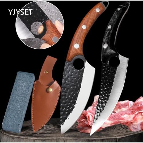 Meat Cleaver Hunting Knife Handmade Forged Boning Knife Serbian Chef Knife Stainless Steel Kitchen Knife Butcher Fish Knife