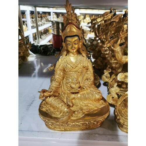 Wholesale Buddhist Item Asia Tibetan Buddhism Gilding Guru Rinpoche Padmasambhava Buddha statue bless Safety Health luck large