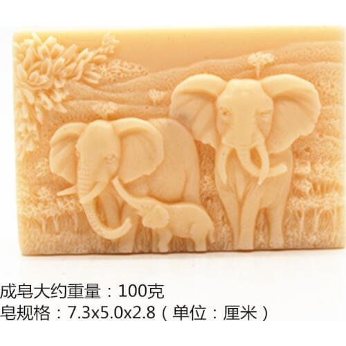 Wholesale DIY Craft handmade soap mould soap making mold food grade silicone African elephant pattern square shape