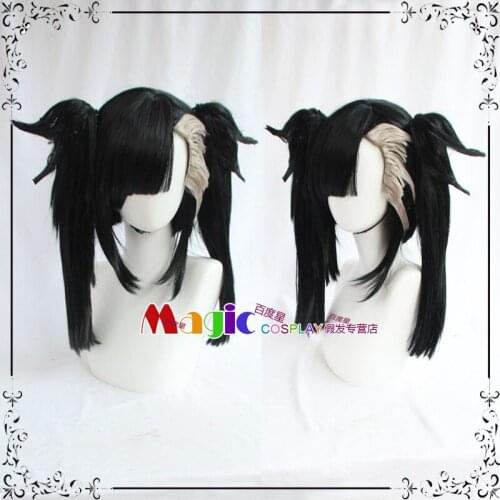 Anime Game Sword Shield Marnie Cosplay Wigs Black Double Ponytail Heat-resistant Synthetic Hair Wig