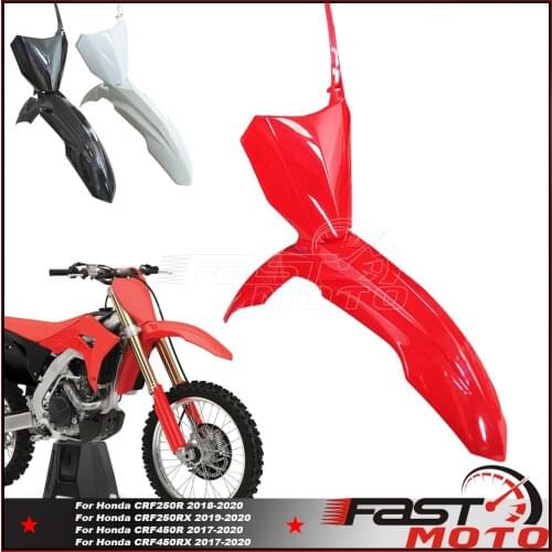 For Honda CRF450R CRF250R CRF250RX CRF450RX Motocross Dual Sport Racing Front Fender Mudguard And Front Number Plate 2017-2020