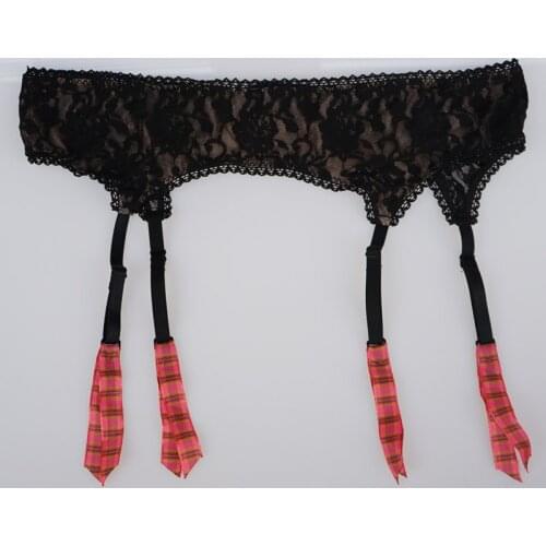 Sexy Floral Lace Garters Black Yellow Mesh Garter Belt Fashion Suspender Straps Clips Garter Stockings Female Lingerie G106