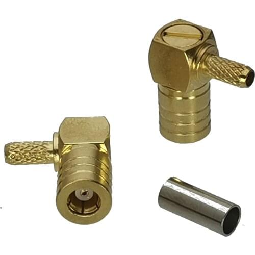 Connector SMB female Jack right angle crimp for RG316 LMR100 RG174 Cable RF Coaxial