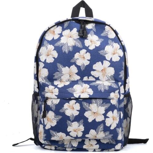 Female Floral Print Canvas Backpack Women School Bags For Teenage Girls Laptop Briefcase Casual Students Handbag VK5210
