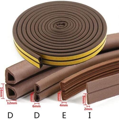 5Meters DIPE Self-Adhesive Door And Window Sealing Strip Glass Window Anti-Collision Rubber Strip Foam Sound Insulation Strip