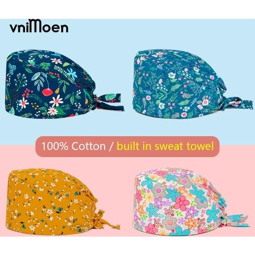 Vnimoen High quality dust cap scrubs caps adjustable hats gorro quirofano mujer pet shop working caps