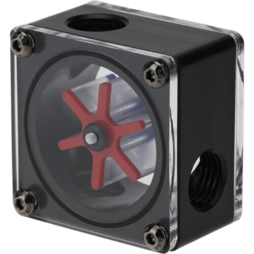 Water Cooling Flow Meter POM G1/4 Port 3 Impeller Water Flow Meter Indicator for PC Water Cooling System