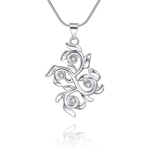 Hight Quality Fashion Jewelry Silver Plated Pendant Necklace For Women Hyperbole Design Romantic Silver Jewellry