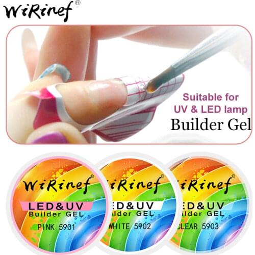 WiRinef 3colors Extension Fingernails UV Build Gel Nail Camouflage UV&LED Lacquer Glue Extended Polish Gel