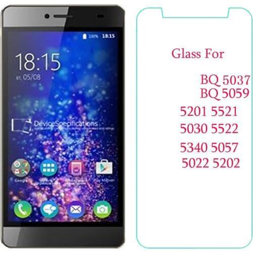 For BQ 5059 Glass Tempered Glass for BQ 5070 5201 5521 5030 5522 5340 5057 5022 5202 Screen Protector Protective Glass 9H 2.5D