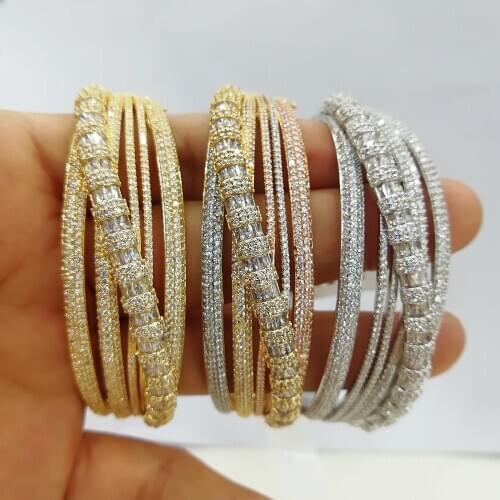 GODKI Maxi Size Crossover 3 colors Bracelet Bangle For Women Wedding Party Zircon Crystal Engagement DUBAI Bridal Jewelry Gifts