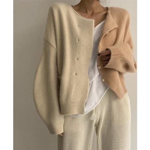 Alien Kitty 2021 New Spring Women Sweaters Knitted Female Patchwork Elegant Coat Fashion Cardigans Office Lady Casual Tops