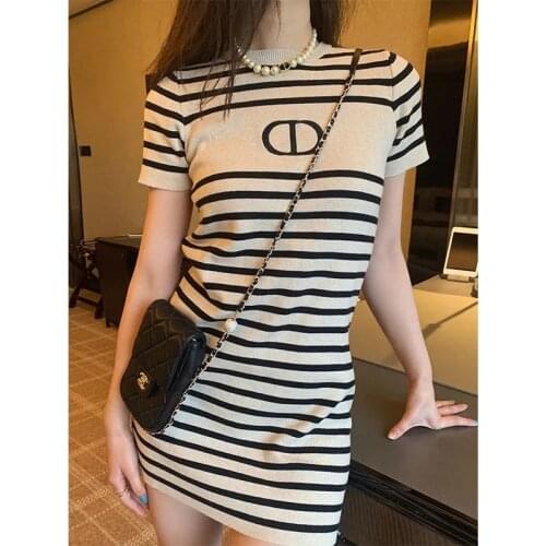 TSXT 2021 New Korean Version Of Summer Fashion Temperament Elegant Commute Slim Round Collar Short Dress